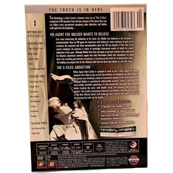 The X files Abduction 4 disc DVD Mythology Collection - 822thdvd - Picture 2 of 2